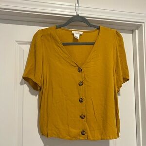 URBAN Romantics Mustard Button-Down Shirt